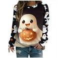 thumbnail image 2 of Heisall Womens Sweatshirts 2025 Autumn Winter Round Neck Halloween Print Long Sleeve Tops Loose Casual Fashion Hoodless Sweatshirts, 2 of 5