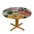 thumbnail image 3 of PIKWEEK Pink and White Round Fitted Tablecloth Flying Animal Design Abstract Round Fitted Table Cover The Ultimate Protection for Your Table Fits up Tables, 3 of 7