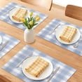 thumbnail image 2 of REGALWOVEN Rectangle Placemats Set of 6 Grid Plastic Placemats for Kitchen Dining Washable Heat Resistant Table Placemats Wipeable Table Mat Blue 17.7x11.8inch, 2 of 6
