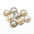thumbnail image 3 of 5 PCS Pearl Gold Metal Women Coat Buttons for Clothing Sweater Decoration Sewing Crafts Accessories (#4, 23mm), 3 of 8