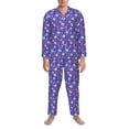thumbnail image 3 of Balery colorful Skull flower leaf Pattern Pajama Sets for Men Long Sleeve 2 Piece Sleepwear Loungewear Sets Soft PJ's with Pockets Long Sleeve Comfy Pj Sets-XX-Large, 3 of 7