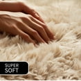 thumbnail image 6 of Ultra Soft Faux Sheepskin Fur Shag Rug Light Brown 5' x 7', 6 of 6