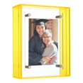 thumbnail image 1 of Marco de Foto Acrílico de 3x4 Pulgadas Uxcell, Marcos de Foto Flotantes para Exhibición en Pared o Mesa, Soporte de Marco de Foto Colgante para Oficina en Casa, Amarillo, 1 of 6