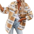 thumbnail image 2 of Turilly Womens Jackets Ladies Women Autunm and Winter Plaid Printed Long Sleeve Turn-down Collar Suit Cardigan Woolen Coat Tops, 2 of 8