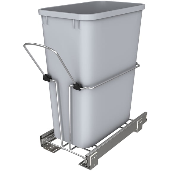Rev-A-Shelf RUKD-932-1 Classic 9-1/3"W Under Sink Steel Frame Slim Single 32 Qt / 8 Gallon