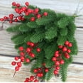 thumbnail image 2 of 60 Pcs Artificial Pine Branches, Christmas Tree Filler Branches, Realistic Faux Christmas Greenery Green Plants Pine Needles Picks and Stems for Christmas Decorating DIY Wreath Garland Crafts, 2 of 5