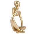 thumbnail image 5 of Golden Abstract Character Thinker Natural Resin Sculpture Statue Art Lovers Living Room Table Sculptures 1Pc, 5 of 5