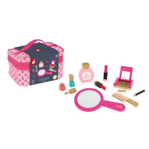 Janod P'tite Miss Trousse de Beauté - Ensemble de jeu de rôle en 9 pièces - À partir de 3 ans +