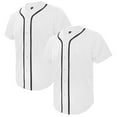 thumbnail image 1 of TOPTIE Lot de 2 Chandails de Baseball pour Homme, Chandail Boutonné à Manches Courtes - Blanc Blanc - m, 1 of 6