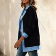 thumbnail image 7 of LNWUY Patchwork Denim Jacket for Women Button Down Collared Long Sleeve Jackets Trendy Casual Loose Lightweight Coats Black L, 7 of 7