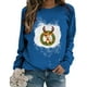 thumbnail image 1 of Top de suéter con estampado navideño de manga larga con cuello redondo para mujer primavera otoño Pompotops  FGAJ10373, 1 of 5