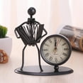 thumbnail image 2 of WIFKLSIIPG Creative Iron Stainless Steel Small Desk Clock Iron Retro Personality Clock Gift Birthday Gift Iron Table Alarm Clock with Musical Instruments Gadgets Decoration Craft, 2 of 8