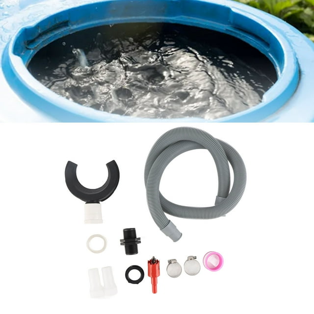 Kit de Tuyau de Déviation de Tuyau, Déviateur de Bec Rond avec Filtre et Joint de Réservoir pour Système de Récupération d'Eau de Pluie, Collecteur d'Eau Rapide, Collecte d'Eau de Pluie pour les Tâches Extérieures