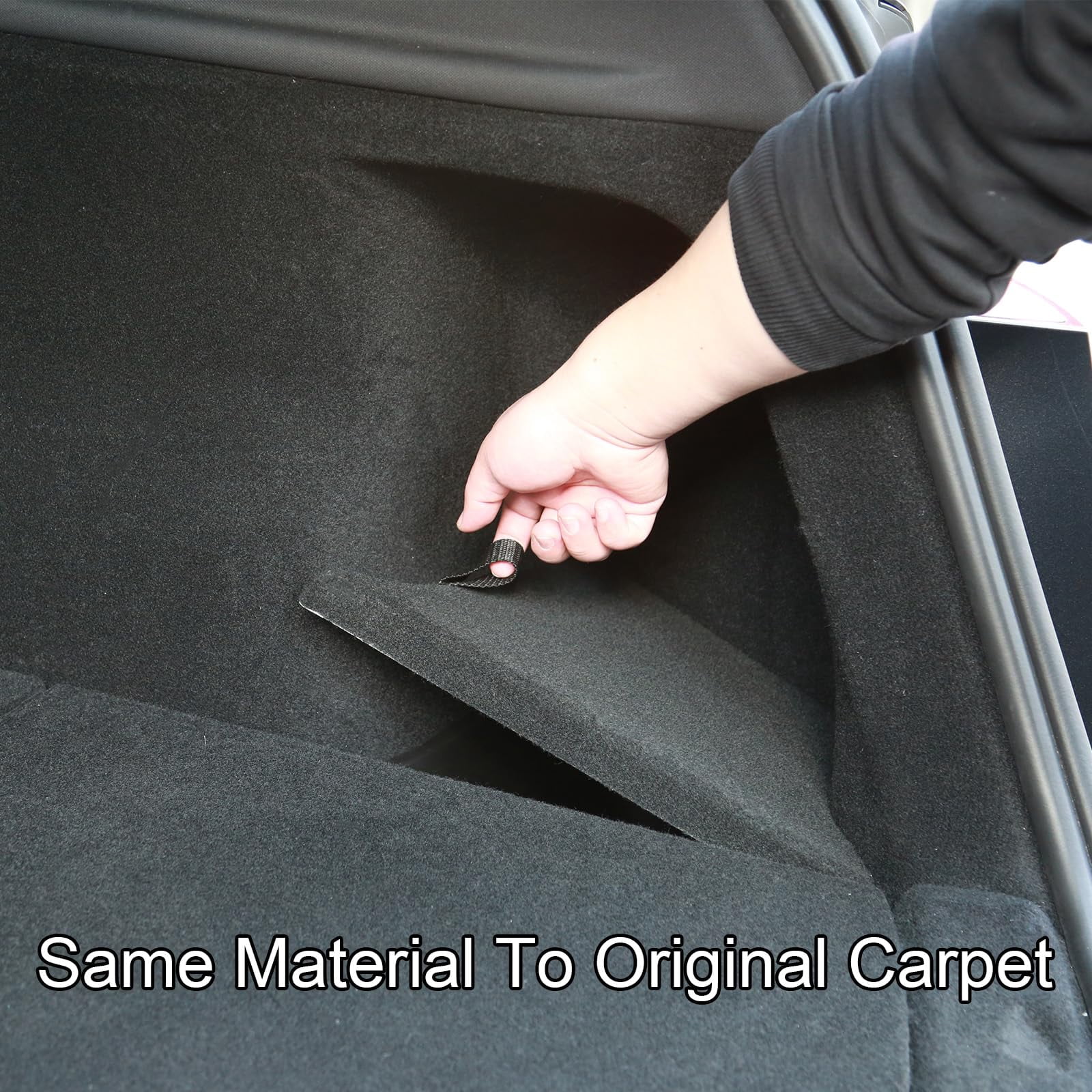 GUANGHUI Trunk Storage Bins for Tesla Model Y Juniper 2025+ Side Trunk Organizers with Carpeted Lids