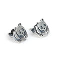 thumbnail image 2 of Un par de pendientes de panda punk de plata de ley 925 para Halloween, pendientes góticos, pendientes de poste hipoalergénicos, joyería de animales, regalo para hombres y mujeres, graduación, 2 of 5