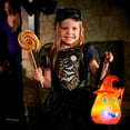 thumbnail image 5 of PALIFEUR Halloween Pumpkin Lantern, Jack O Lantern Pumpkin with Handle-Ropes, light up Pumpkin Lanterns for Outdoor Halloween Decorations, (4.7 x 3.1 Inch), 5 of 6