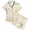 A-Beige54, variant on JAJAHO Kids Girls Pajama Sets Ocean Animal Printed Short Sleeve Satin Sleepwear Summer Loungewear Shorts Set 2-13Y