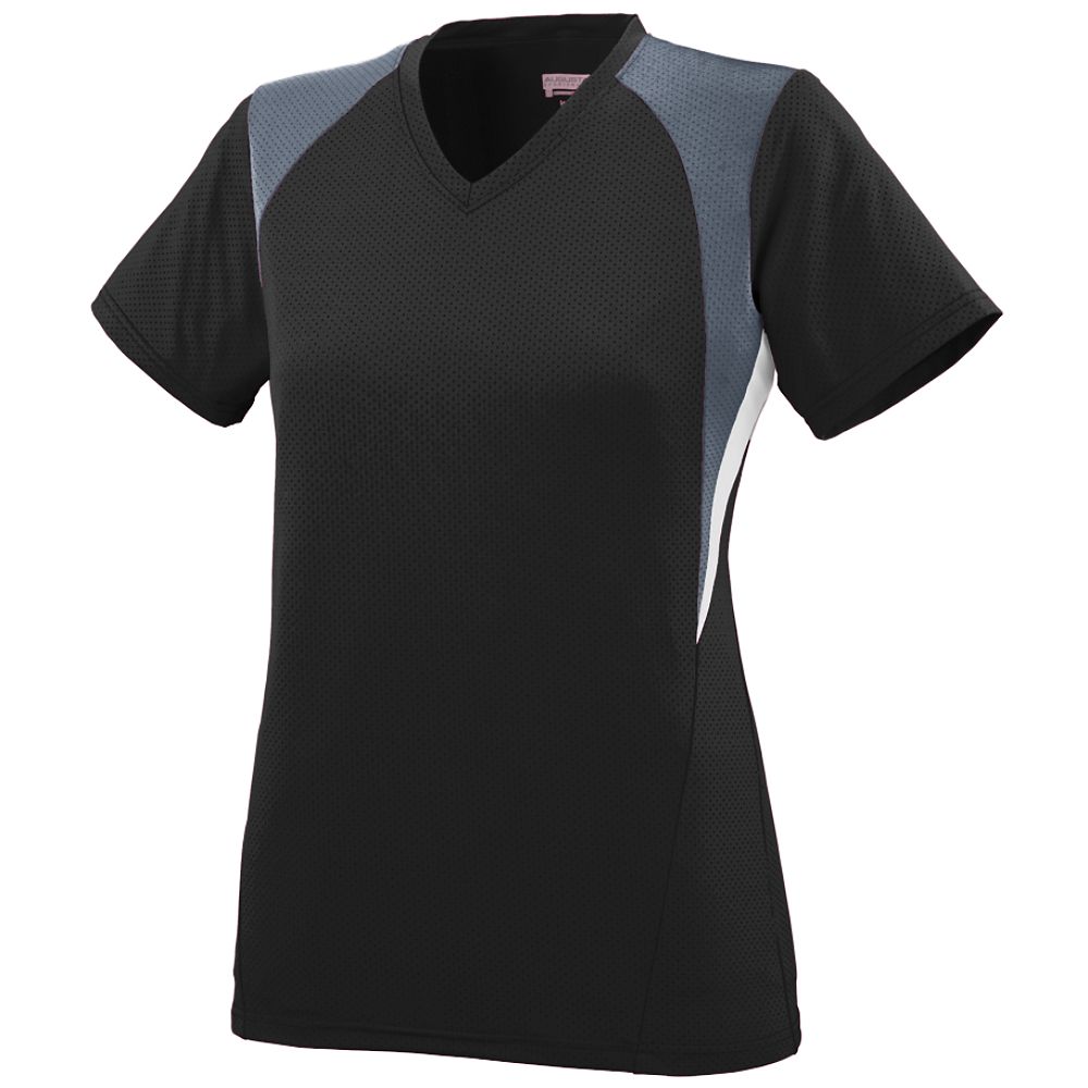 Augusta Sportswear S Girls Mystic Jersey Black/Graphite/White 1296