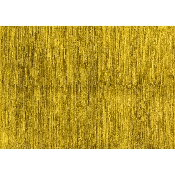 Ahgly Company Machine Washable Indoor Rectangle Abstract Yellow Contemporary Area Rugs, 2' x 5'