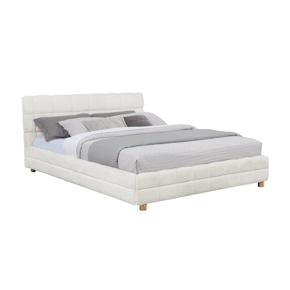 Best Master Furniture Ctalon Queen Fleece Bed, Cream
