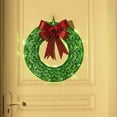 thumbnail image 5 of LED Christmas Wreath with Warm Lights, 24-Inch Artificial Greenery Wreath with Large Bow for Front Door Indoor Outdoor Decor, 5 of 8