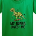 thumbnail image 4 of Inktastic My Nonna Loves Me Dinosaur Youth T-Shirt, 4 of 5