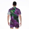 thumbnail image 2 of Purple Alstroemeria Short Sleeve Men'S Rompers Casual Summer Jumpsuits Outfit, 2 of 4