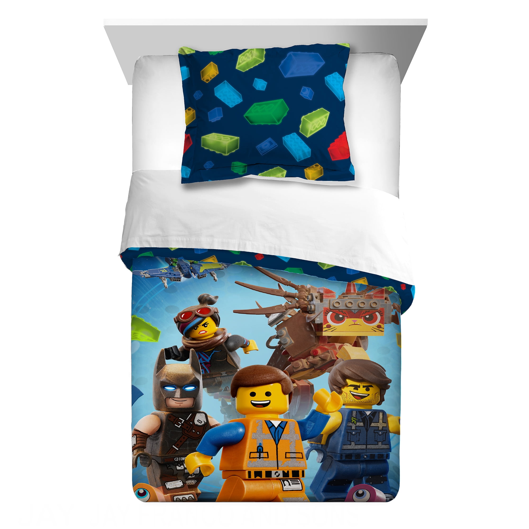 Lego Movie 2 Let's Build Together Microfiber Full Size 4 Piece Bed Sheet Set