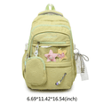 thumbnail image 2 of Foral School Backpack, Multi-layer Backpack with Star Pendant&Mini Pendant Bag, Lightweight Loptop Backpack for Middle School College, Green, 2 of 10