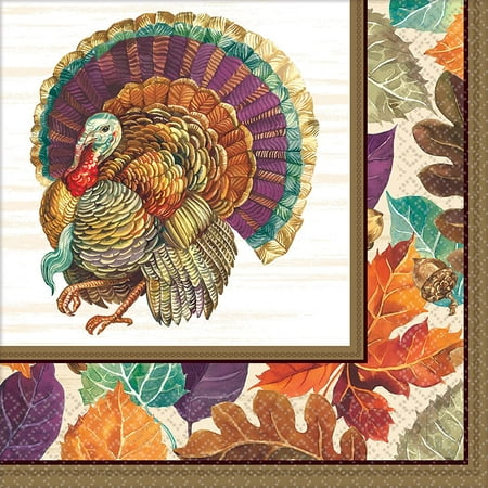 Traditional Turkey Classic Thanksgiving Holiday Party Paper Dinner Napkins