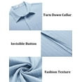 thumbnail image 6 of COOFANDY Mens Short Sleeve Button Down Shirts Beach Wedding Linen Shirt Loose Fit Camp Tops, 6 of 6