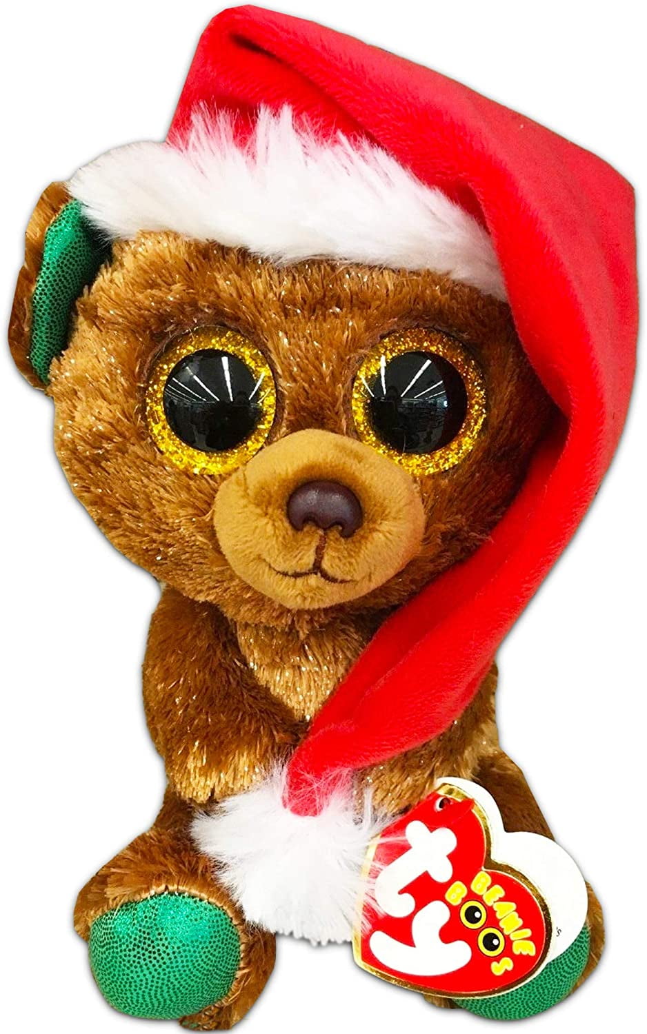Claire's Exclusive Ty Beanie Boos Key Clip ~ PANDY CLAUS Bear 2019 NEW 4 Inch 