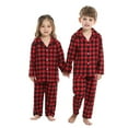 thumbnail image 3 of Penkiiy Ensemble de Pyjama pour Tout-Petits Garçons Filles, Enfants, 2 Pcs, Coton, Chemise Boutonnée, Tenue de Nuit, Ensemble de PJS, Rouge, Liquidation, pour 12-18 Mois, 3 of 10