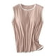 thumbnail image 2 of Puntoco Camisetas sin mangas ajustadas para mujer Camiseta sin mangas de cuello redondo de color sólido de moda informal grande de verano para mujer, 2 of 5