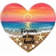 thumbnail image 2 of Lindo corazón de bolsillo de resina hecho a mano con temática de playa, adorno de bolsillo con temática marina, regalo que simboliza la amistad para la familia., 2 of 4