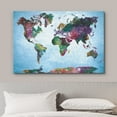 thumbnail image 3 of wall26 Canvas Print Wall Art Watercolor Style Green &amp; Purple World Map Architecture &amp; Maps Cultural Illustrations Modern Art Traditional Multicolor for Living Room, Bedroom, Office - 12", 3 of 5