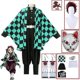 thumbnail image 1 of Demon Slayer-Kimono Kamado Tanjirou, disfraz de Cosplay, conjunto de uniforme de Anime de Halloween para adultos y niños V, conjunto de 9 piezas 140, 1 of 5
