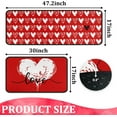 thumbnail image 2 of Buffalo Plaid Valentines Day Kitchen Rugs Set of 2,Valentine's Anniversary Wedding Holiday Love Hearts Decorative Floor Mats for Home Kitchen 17"x47"+17"x30", 2 of 7