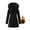 27#Black, variant on Women's Solid Color Pocket Hooded Draw Rope Keep Warm Fashion Coat Tops
