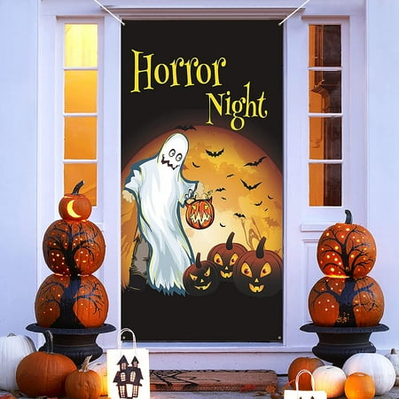 KYGNE Halloween Door Decorations, Halloween Door Cover, Halloween Wall ...