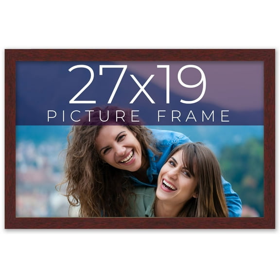 27x19 Frame Brown Solid Wood Picture Frame Width 0.75 Inches | Interior Frame Depth 0.5 Inches |