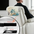 thumbnail image 6 of COEQINE Non-Slip Recliner Headrest Protector Faux Leather Recliner Headrest Covers Head Rest Covers with Adhesive Backed Hook and Loop Straps, 17x27 Inch, Sea Turtle Starfish Vintage, Set of 3, 6 of 7