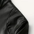 thumbnail image 4 of Ahabrexf Jackets for Men, Winter Long Sleeve Leather Motorcycle Zipper Coat Hoodless Faux Leather, 4 of 8