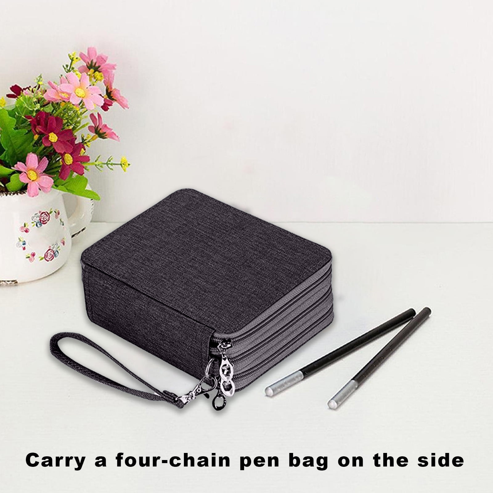 Specollect Clearance 2Pcs Large Capacity Pencil Case,72 Slots Colored Pencil Pouch Bag Portable Pencil Holder Stationery Organizer with Compartments for Office and Travel 20x7x16cm