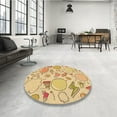 thumbnail image 4 of Ahgly Company Tapis d'Intérieur Rond Lavable en Machine Orange Transitionnel, 3 Pieds Rond, 4 of 7
