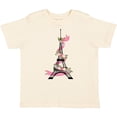 thumbnail image 3 of Inktastic Eiffel Tower in Paris with Flowers and Pink Banner Boys or Girls Toddler T-Shirt, 3 of 5