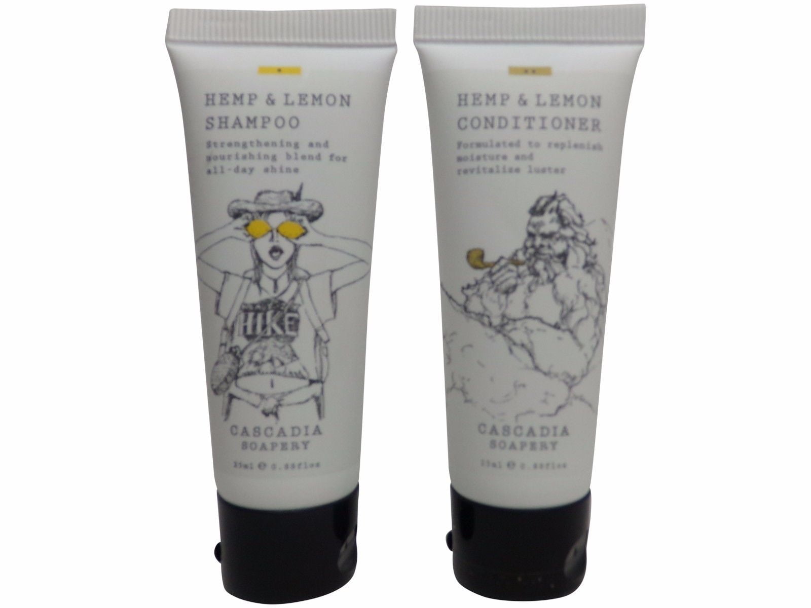 Cascadia Soapery Hemp & Lemon Shampoo & Conditioner lot of 4 (2 of each