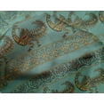 thumbnail image 4 of oneOone Silk Tabby Fabric Floral & Peacock Block Printed Fabric 1 Yard 42 Inch Wide, 4 of 4