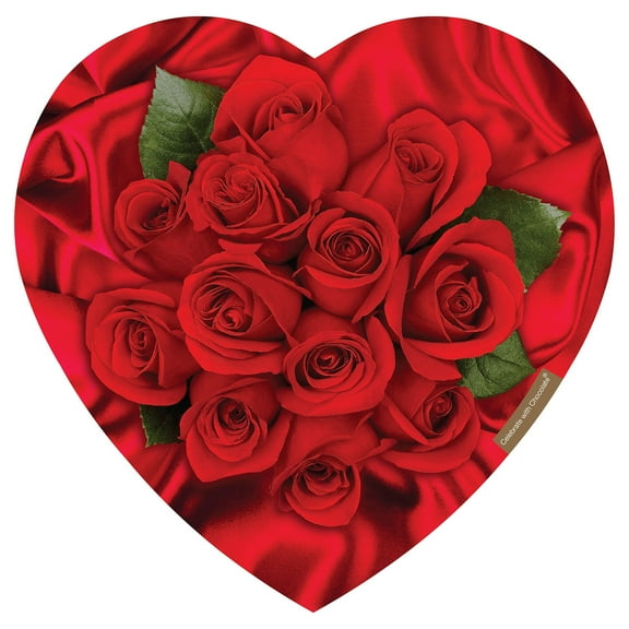 Elmer Chocolate Assorted Chocolate Giant Rose Heart 24oz 60 Pieces