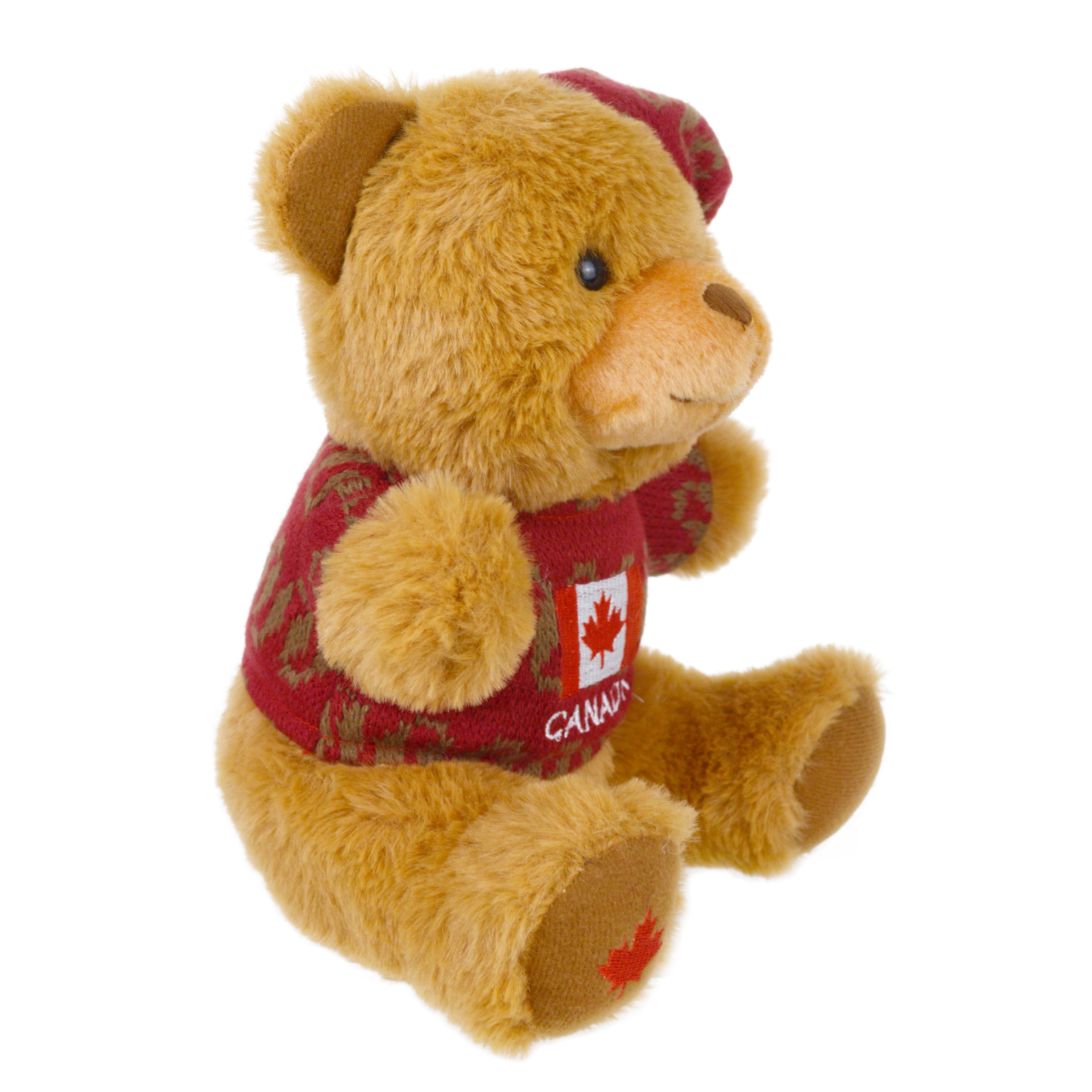 Canada 1 Count Brown, Red, White Plush Bear, 8.75in, Adult, Decoration, Canada Day,  Way To Celebrate